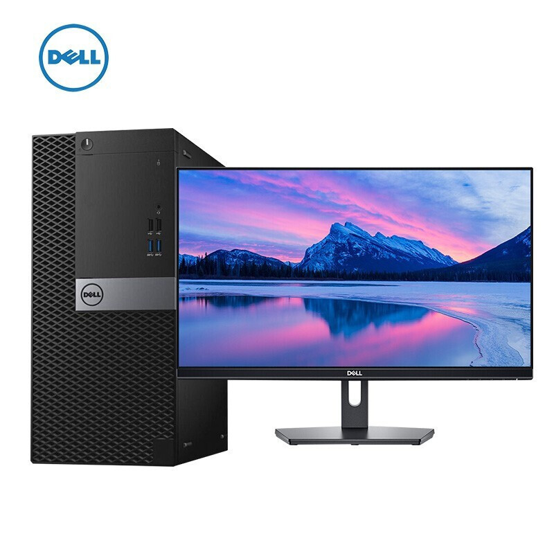 戴尔(DELL)OptiPlex 3080MT台式办公电脑 i3-10100/4G/256G固态/集显/24寸