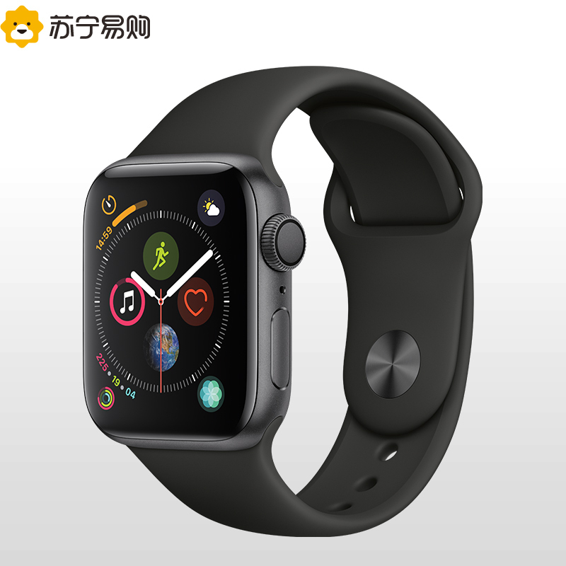 Apple Watch Series4 智能手表 GPS款 40毫米 深空灰色铝金属表壳搭配黑色运动型表带