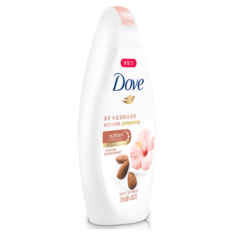 多芬(Dove)沐浴露 丰盈宠肤沐浴乳 甜杏仁和木槿花400g【联合利华】高清大图