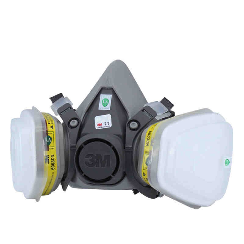 3M 头戴式防毒面具套装6200面罩+6003CN滤毒盒*5N11CN滤棉-灰色(单位:个)