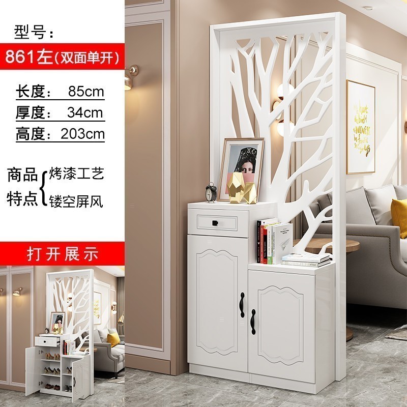 森美人口玄关柜简约现代厅柜衣帽柜客厅镂空隔断屏风装饰柜家用鞋柜高清大图