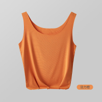 猫人无痕女士背心女莫代尔夏季冰丝吊带可调节肩带内搭打底上衣女 M建议80-95斤 活力橙