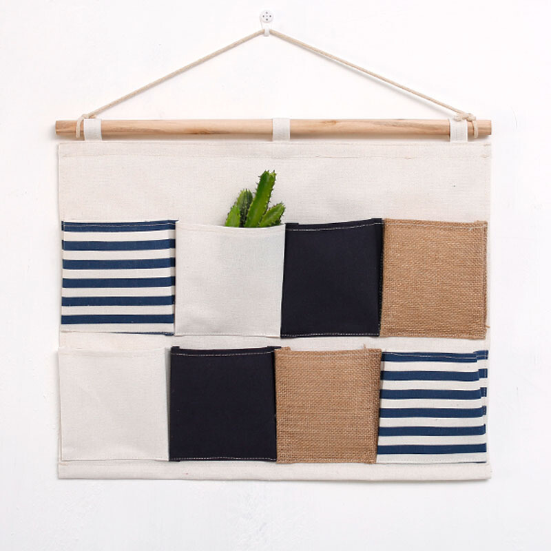 创意悬挂式后墙壁数字挂袋杂物收纳袋手机钥匙储存兜整理袋