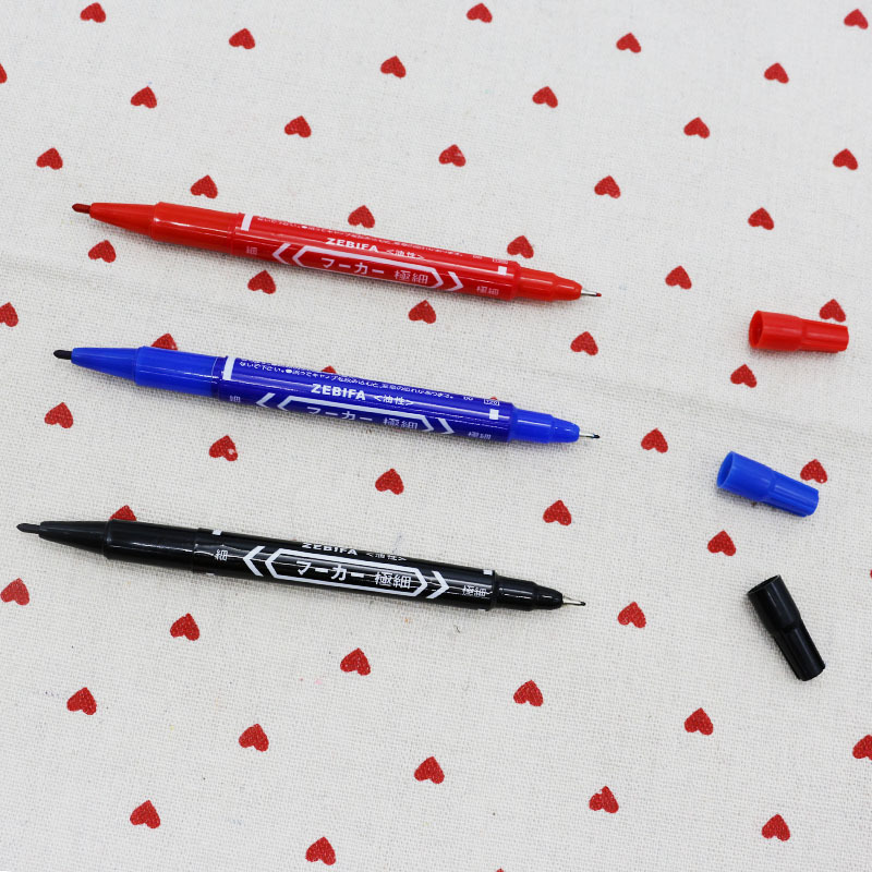 油性记号笔儿童绘画涂鸦勾线笔cd签名油性笔极细小双头记号笔10支红色