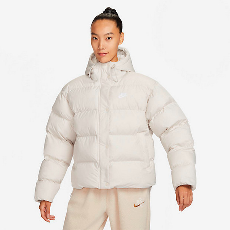 【耐克(nike)棉服】 nike 纯色防风保暖短款连帽运动面包棉服 女款