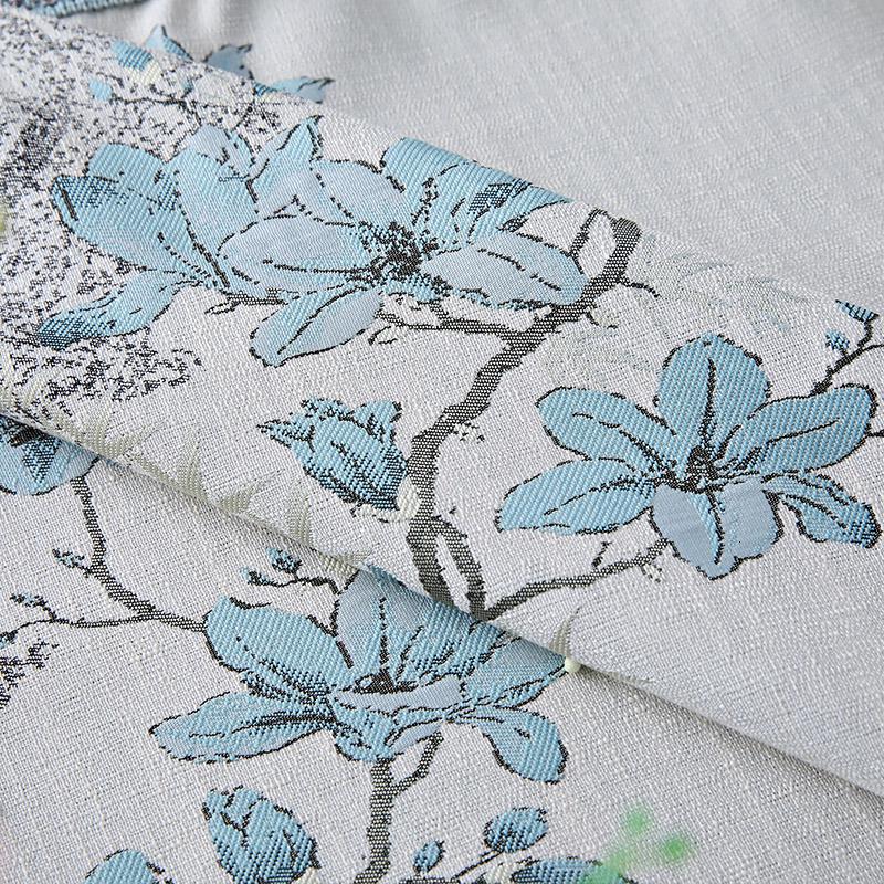 新中式滚筒洗衣机盖布中国风冰箱布盖巾室内正方形 芳华蓝色(双色吊穗)洗衣机盖布 110*110cm(尺寸含吊穗尺寸在内)高清大图