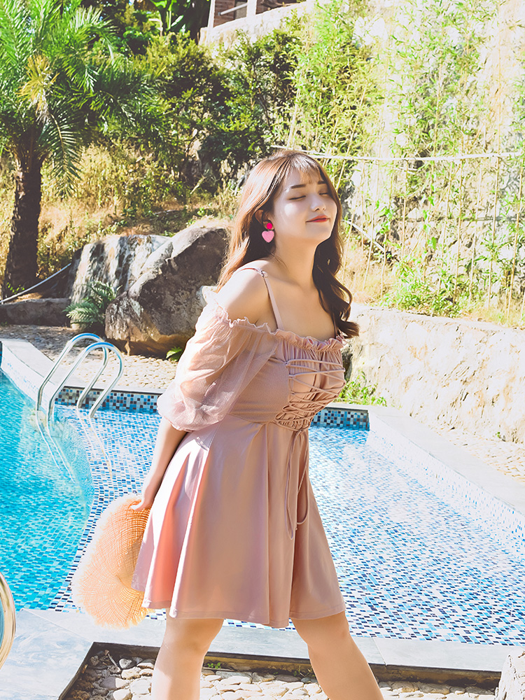 大码泳衣女胖mm遮肚200斤宽松泡温泉泳装胖妹妹显瘦保守胖人连体