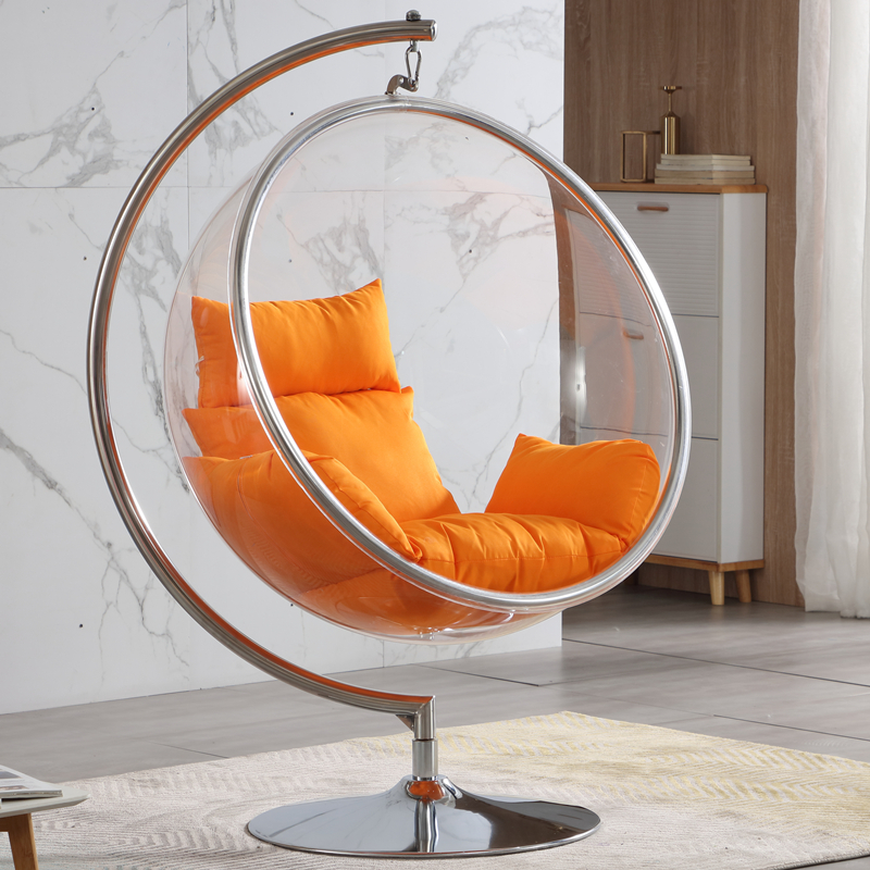 椅半球吊椅太空椅吊篮心房间定制亚克力高透坐地款圆形送坐垫灯饰视频