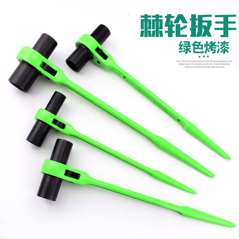 出口尖尾棘轮快速扳手双向套筒快动自动板手多功能棘轮工具 尖尾棘轮扳手19-22橘红六角