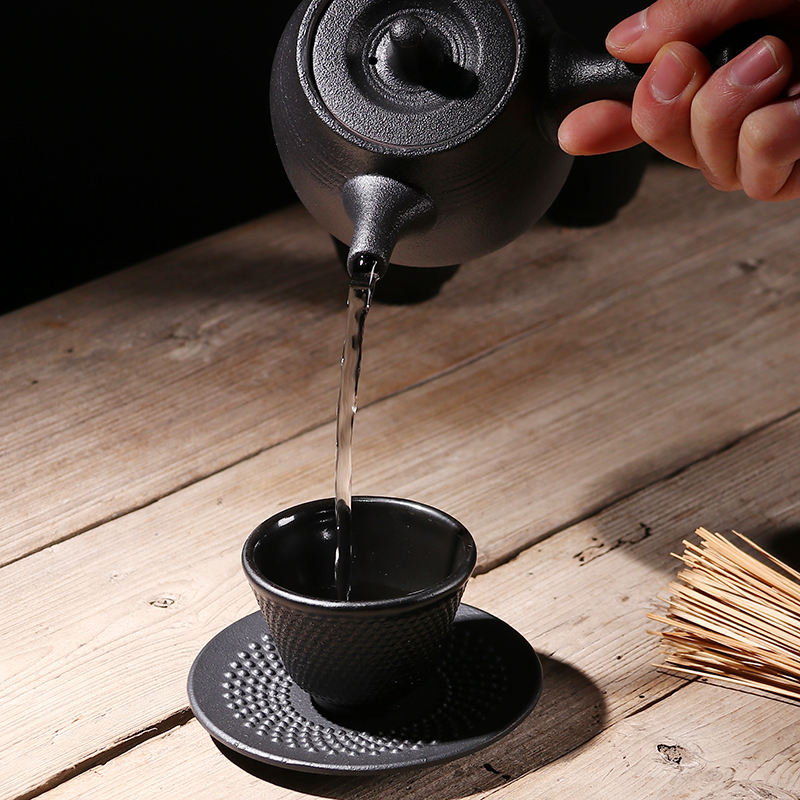 Atelier Tete 日本铸铁茶杯复古生铁杯南部铁壶茶杯 铸铁杯垫功夫茶品茗杯