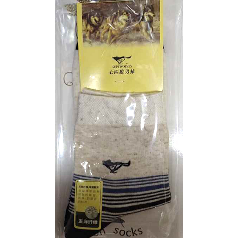 七匹狼亚麻休闲男袜(LY)