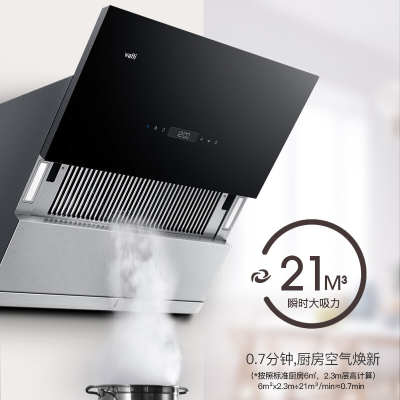 华帝(vatti)i11091+i10034B 21立方闪吸侧吸抽油烟机燃气灶具 烟灶套餐 450Pa大风压自动洗天然气