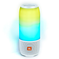 JBL PULSE3 音乐脉动三代 便携式蓝牙音箱 炫彩小音箱+低音炮 桌面音响 可免提通话 防水 珍珠白 脉动3脉动4
