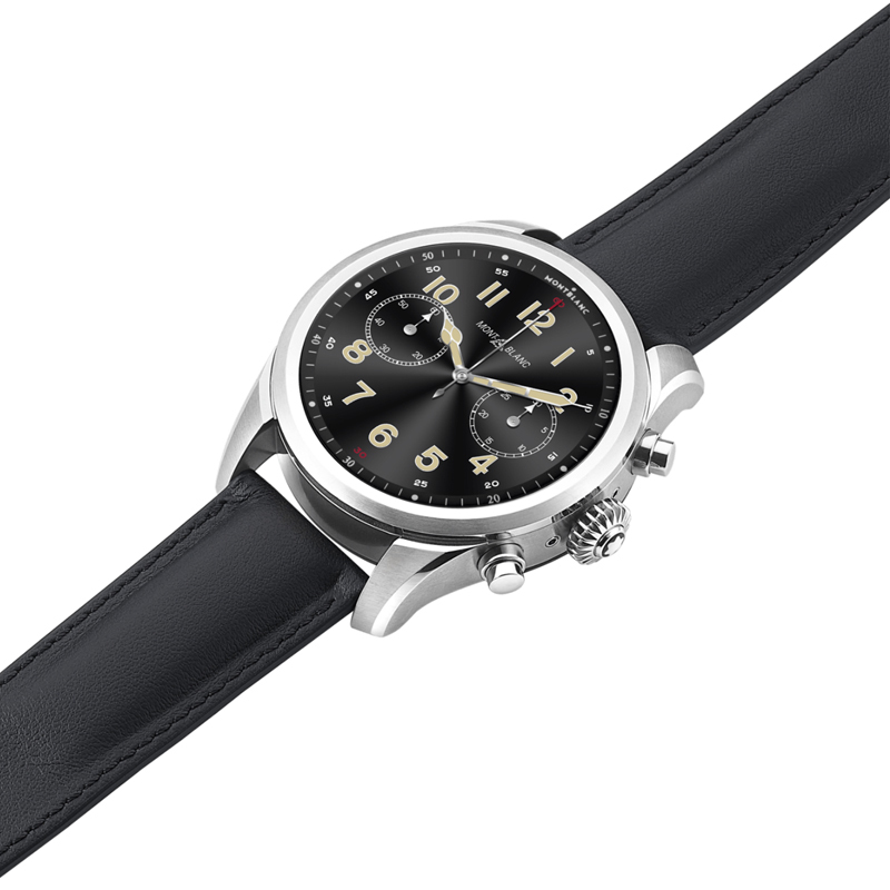 MONTBLANC万宝龙独立通话智能腕表 SUMMIT 2+精钢皮革款127649