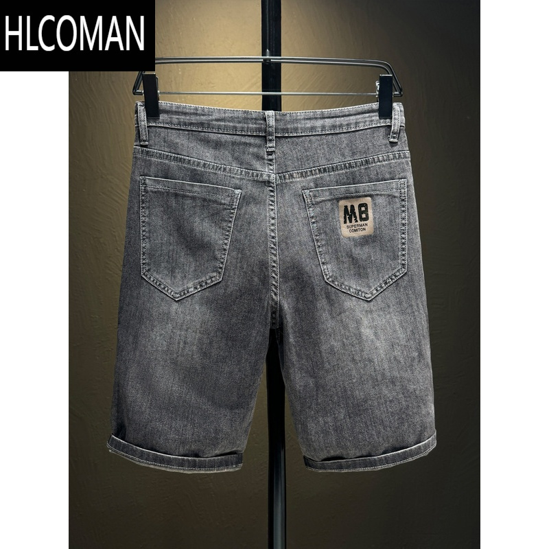 HLCOMAN夏季薄款牛仔裤2025新款男士牛仔短裤五分中裤宽松直筒休闲裤子男