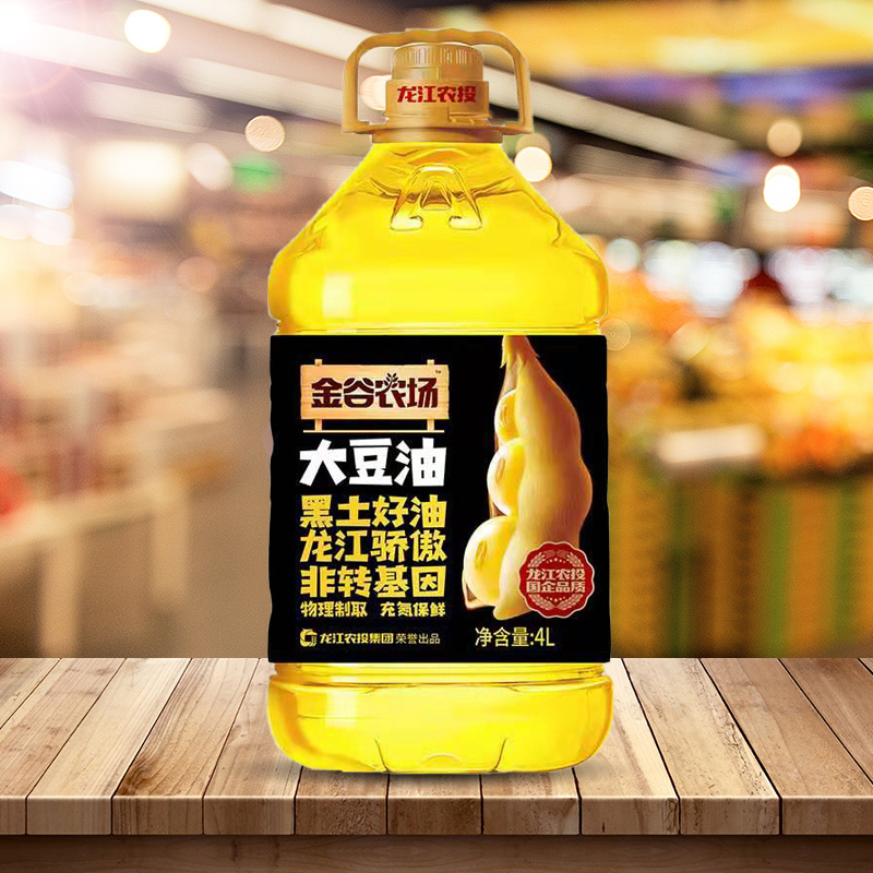 金谷农场 东北一级大豆油 4L 非转基因大豆油 食用油家庭装