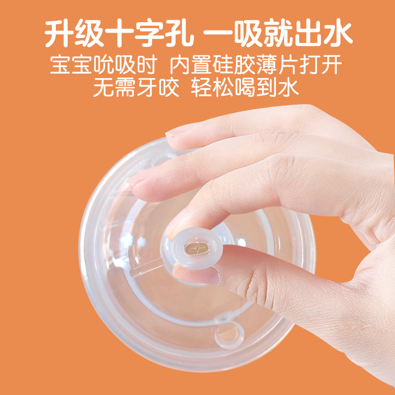 适配可么多么7厘米口径硅胶奶瓶配件奶嘴(7厘米口径吸管水嘴2个装适合12个月以上)防胀气仿母乳高清大图