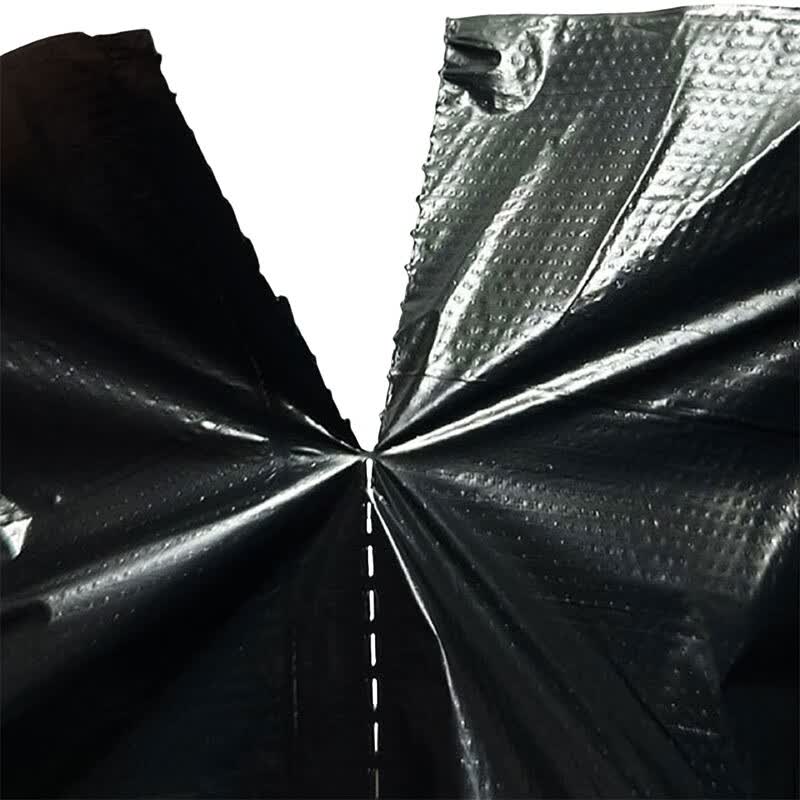 海亚森A1007特厚全生物降解平口垃圾袋50*60cm黑单面3.5丝15只/卷2卷/盒高清大图