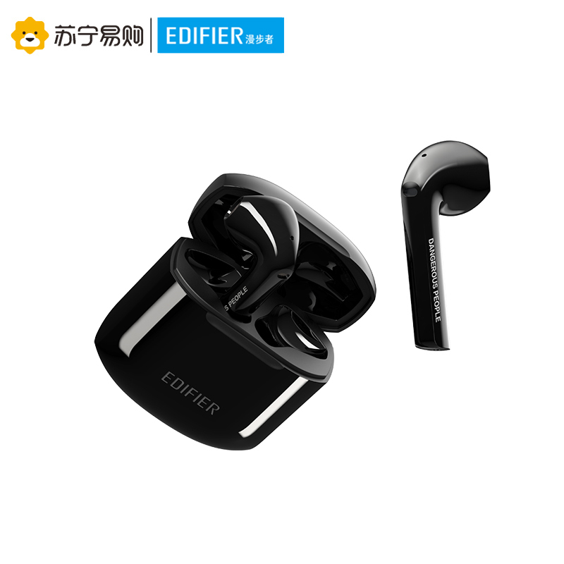 Edifier/漫步者 LolliPods 真无线蓝牙耳机 半入耳式耳机 黑色 (赠皮卡丘耳机套)