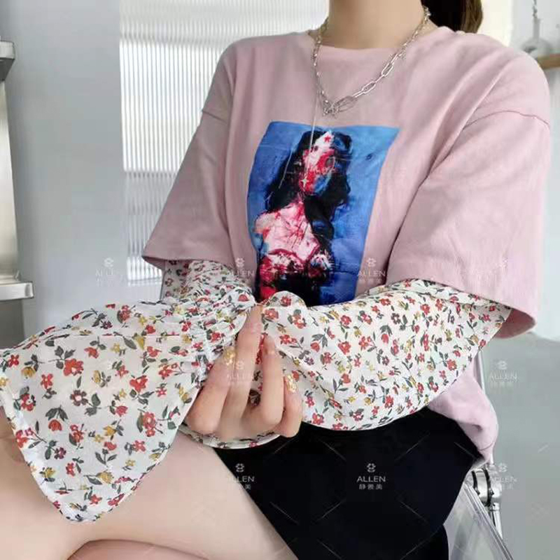 宽松冰丝袖套防晒冰袖女ins网红夏季护臂套袖子开车骑车手套百搭莎丞
