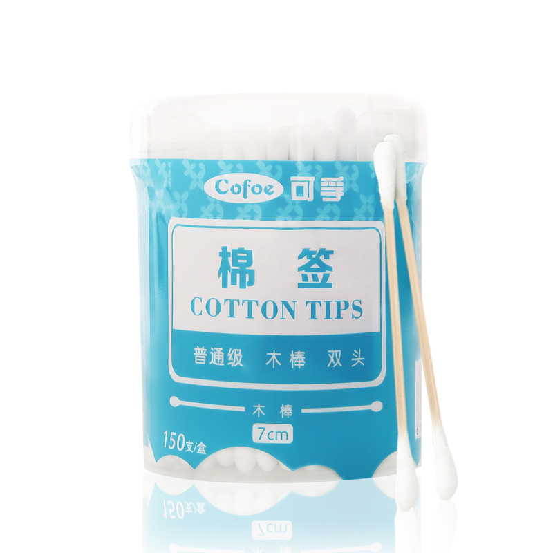 [300只]可孚棉签一次性医用脱脂棉花双头棉签棒伤口清洁护理150支/盒*2盒装螺旋尖头款 棉签\棉球 Cofoe