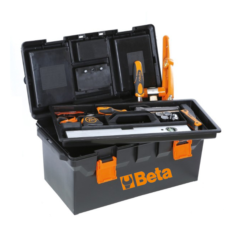 百塔(Beta) CP15L 手提塑料工具箱,内置托盘分隔