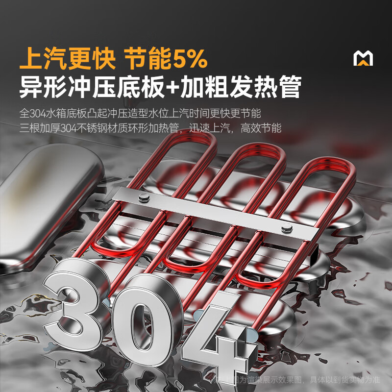 麦大厨 MDC-DMD-ZH-8 ZH系列 380v 9kw 8盆单门功率自动变档型电汽两用蒸饭柜