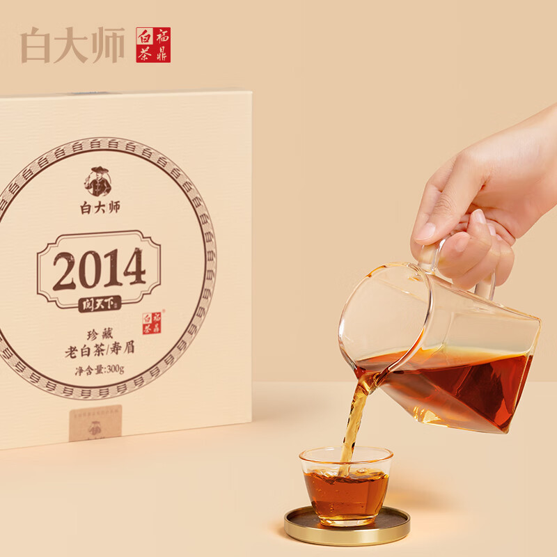 白大师白茶阅天下茶叶2014年寿眉白茶福鼎老白茶茶饼300g高清大图