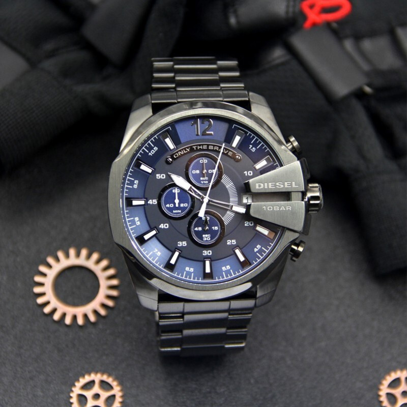 迪赛diesel手表男士大表盘稀有配色炫酷男表沉稳蓝盘