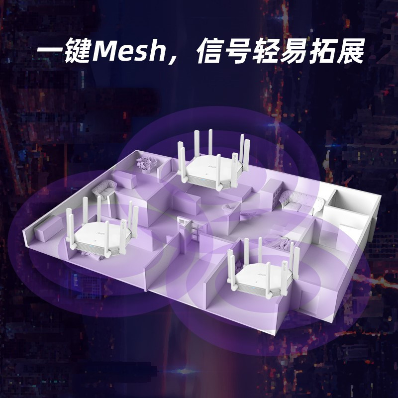 锐捷(Ruijie)无线路由器 千兆 双频WIFI6路由 3200M高速穿墙 mesh组网 星耀X32