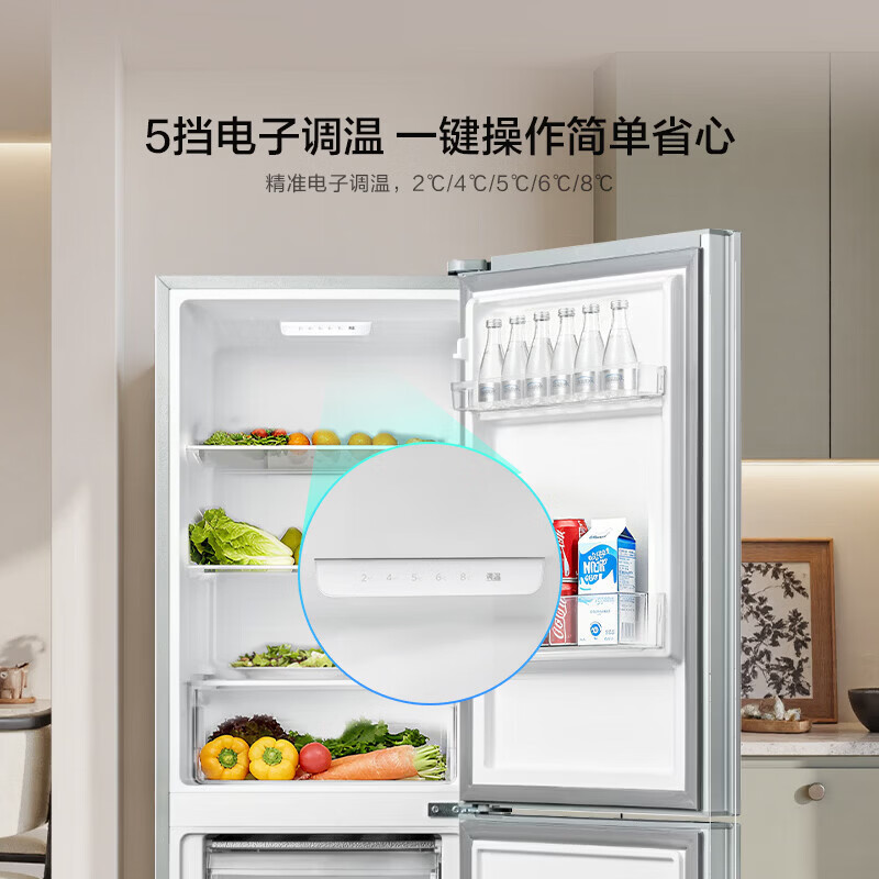 海信185L两门小冰箱小户型家用电冰箱节能省电保鲜双门双温精储存租房宿舍神器BCD-185S1RNKQD银色高清大图