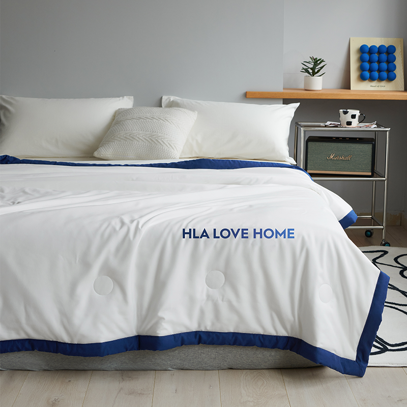 海澜之家夏凉被A类空调被可水洗薄款220*240cm藏青蓝高清大图