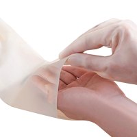 冰禹 SNll-03 加厚牛筋耐磨清洁工具 耐酸碱工业乳胶橡胶手套 劳保家务保洁洗车手套 38cm白色丁腈 L码(1双)