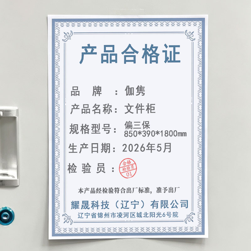 伽隽 文件柜 偏三保850*390*1800mm 个高清大图