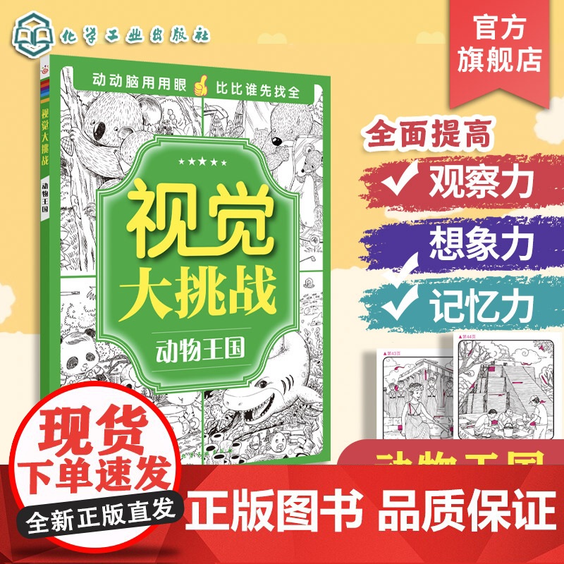 正版 视觉大挑战 公主派对 动物王国 童话故事 恐龙时代 4册 3-10岁儿童视觉挑战益智游戏书 专注力训练益智开发思高清大图