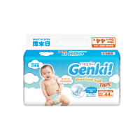 妮飘Nepia Genki进口婴儿纸尿裤NB码44片轻薄男女通用婴儿尿不湿5kg以下