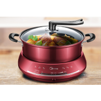 美的(Midea)DHY28电火锅电热火锅 分体式家用多功能电热锅不粘锅 4.5L 支持温度调节