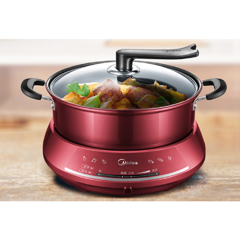 美的(Midea)DHY28电火锅电热火锅 分体式家用多功能电热锅不粘锅 4.5L 支持温度调节