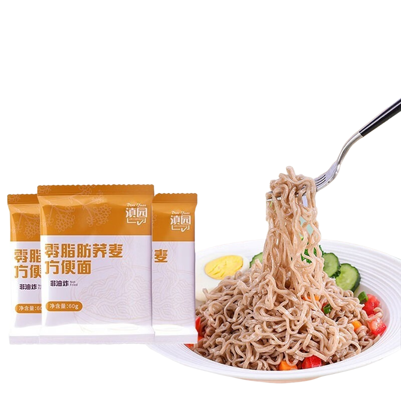 滇园0脂非油炸面抓泡面代餐速食面饼荞麦面60g*20袋