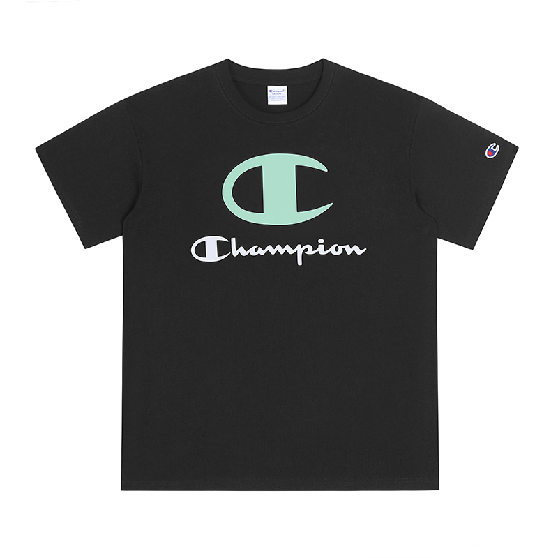 champion冠军t恤女春夏新款胶印logo运动圆领情侣短袖上衣男