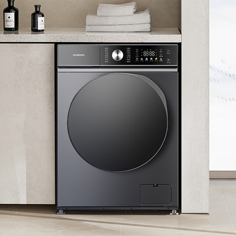 创维(Skyworth)家用全自动滚筒洗衣机 F1067KD_钛金灰