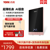 YORK约克即热式热水器YK-DJ9家用小型速热 即开即热 恒温超薄 语音智控 8500W