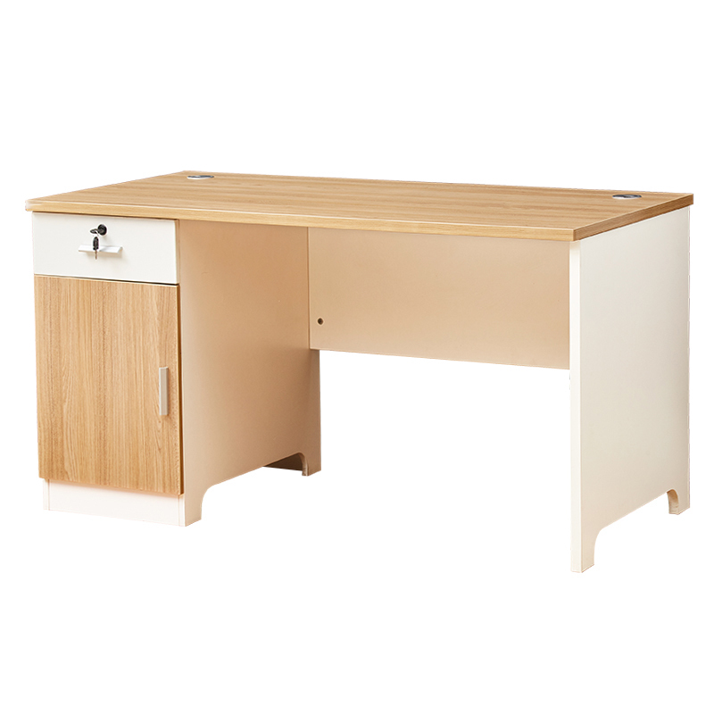 电脑桌/写字台wh-yjz1260#c 广亿隆板式办公桌免漆板职员桌原木色1