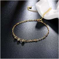 A041-A Women 18K yellow gold anklet jewelry 镀黄金色女脚链潮