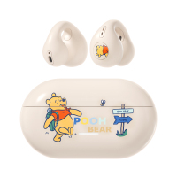 Disney/迪士尼QS-30米色-维尼熊 蓝牙耳机无线运动跑步耳夹耳式不入耳超长待机挂耳新款男女生适用于华为安卓