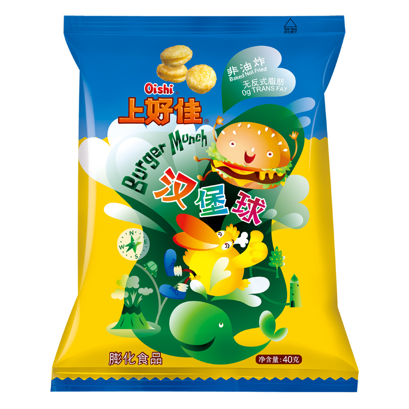 上好佳 膨化食品 汉堡球40g高清大图