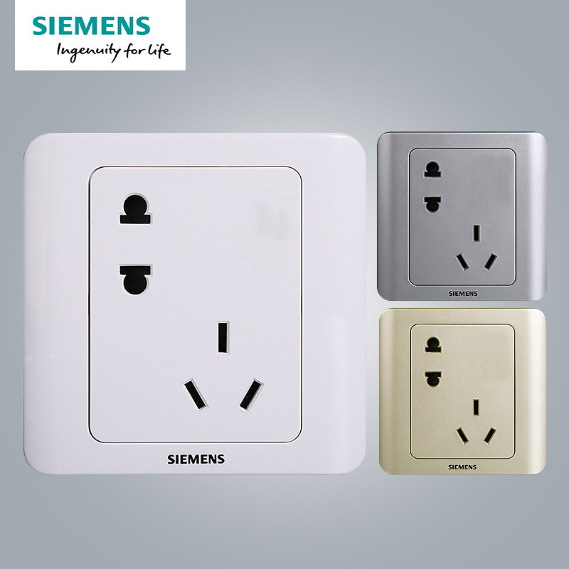 西门子(SIEMENS)开关插座 远景系列三色斜五孔错位五孔电源插座