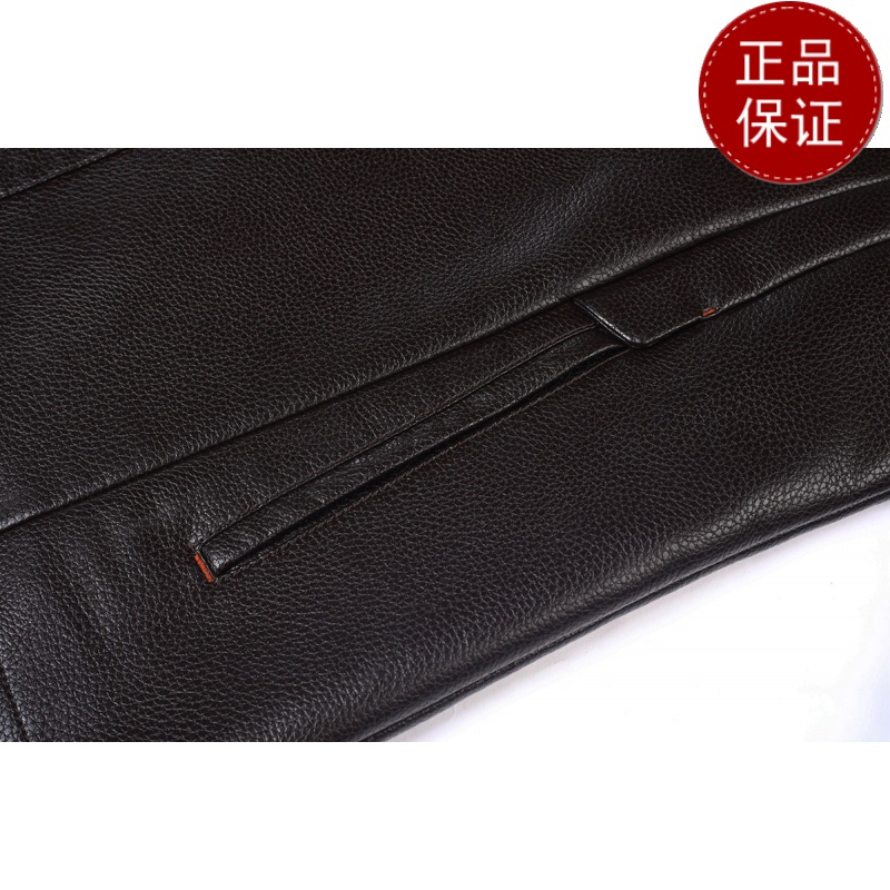 免费试穿 帅气男士皮衣春秋外套立领皮夹克加绒保暖防水免洗外衣商务休闲装2024冬装新款外套潮海宁软皮夹克大码男装高清大图