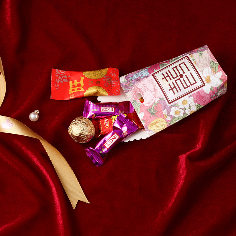 仙女袋双喜红(20个装) 中号 喜糖盒结婚用品婚庆糖果盒伴手礼礼盒婚礼