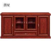 渭星胡桃色餐边柜简约茶水柜四门1600*400*800[工厂现做 7天内发货]